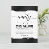 90 Diamond Geburtstagseinladung Einladung (Stehend Vorderseite)