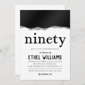 90 Diamond Geburtstagseinladung Einladung (Vorne/Hinten)