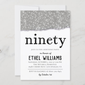 90 Diamond Geburtstagseinladung Einladung