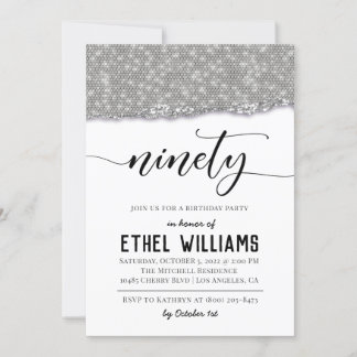 90 Diamond Geburtstagseinladung Einladung