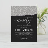 90 Diamond Geburtstagseinladung Einladung (Stehend Vorderseite)