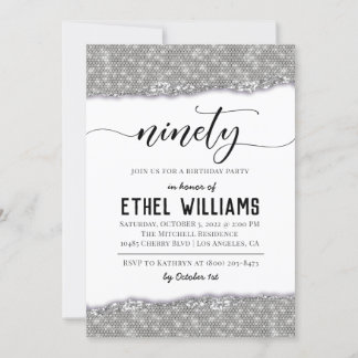 90 Diamond Geburtstagseinladung Einladung
