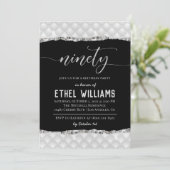 90 Diamond Geburtstagseinladung Einladung (Stehend Vorderseite)