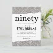 90 Diamond Geburtstagseinladung Einladung (Stehend Vorderseite)