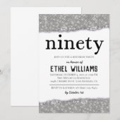 90 Diamond Geburtstagseinladung Einladung (Vorne/Hinten)