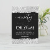 90 Diamond Geburtstagseinladung Einladung (Stehend Vorderseite)