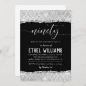 90 Diamond Geburtstagseinladung Einladung (Vorne/Hinten)