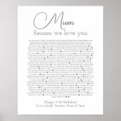 90 Dinge, die wir über Sie Liebe Poster (Vorne)