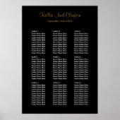 90 einfache schwarze Hochzeitstabelle Poster (Vorne)