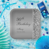 90. Elegant Silver Birthday Pappteller (Party)