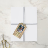 90. Elegante goldene Geburtstagsfeier Geschenkanhänger (Mit Garn)