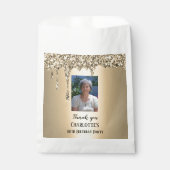 90. Elegante goldene Geburtstagsfeier Geschenktütchen (Vorderseite)