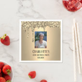 90. Elegante goldene Geburtstagsfeier Serviette (Beispiel)