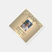 90. Elegante goldene Geburtstagsfeier Serviette (Ecke)