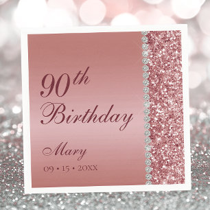 90. Elegante Rose Gold Geburtstag Serviette