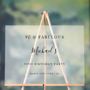 90 & fabelhafte Mattierte Geburtstagsparty Willkom Acrylschild