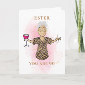 90 Fabulous Funny Ethnic 90. Geburtstag Cartoon Karte (Vorderseite)