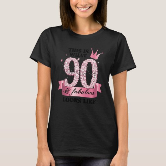 90 & Fabulous I Pink White Party Gruppe Candid Fot T-Shirt (Vorderseite)