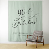 90 Fabulous Sage Green Geburtstagsparty Wandteppich (Beispiel)
