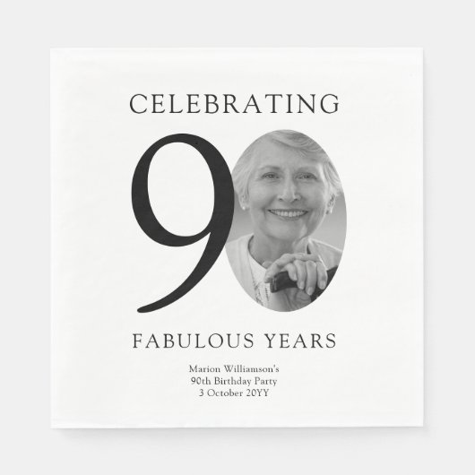 90 Fabulous Years 90. Geburtstag Serviette (Vorderseite)