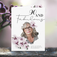 90 & Fantastische Orchideen-Foto-Geburtstagskarte