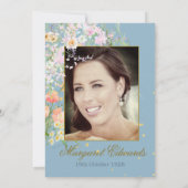 90. Flora Wildblumen Elegantes Foto Geburtstag Einladung (Rückseite)