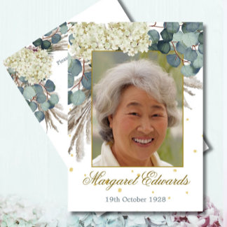 90. Floral Gold Elegantes Foto Geburtstag Einladung