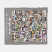 90-Foto-Collage-Raster mit Text - grau Fleecedecke (Vorderseite (Horizontal))