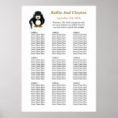 90 Funny Pinguin Greeter Wedding Seating Chart Poster (Vorne)