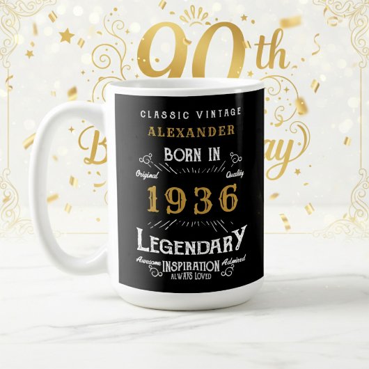 90. Geburtstag 1936 Legendäre Retro Kaffeetasse