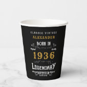 90. Geburtstag 1936 Legendäre Retro Pappbecher (Rückseite)