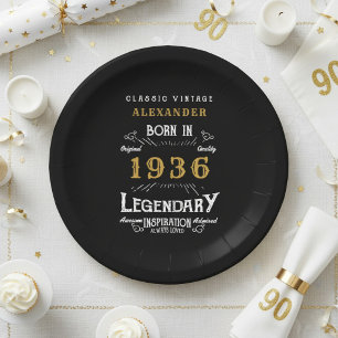 90. Geburtstag 1936 Legendäre Retro Pappteller