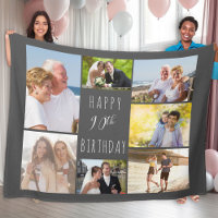 90. Geburtstag 7 Foto Collage Dunkelgrau