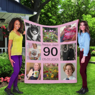 90. Geburtstag 90 Jahre alt neunzigste Geschenk Fleecedecke
