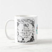 90. Geburtstag 90 Jahre Vintager Wein Persönlich Kaffeetasse (Links)