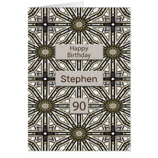90. Geburtstag Abstrakt Mandala Design (Vorne)