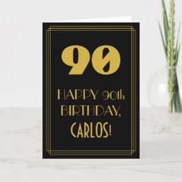 90. Geburtstag ~ Art Deco Inspiriert Look "90" & N Karte