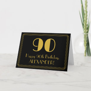 90. Geburtstag: Art Deco inspiriertes Aussehen "90 Karte