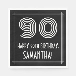 90. Geburtstag: Art Deco inspiriertes Aussehen "90 Serviette