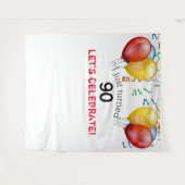 90. Geburtstag Ballon Hintergrund, Foto Prop. Wandteppich (Vorderseite (Horizontal))