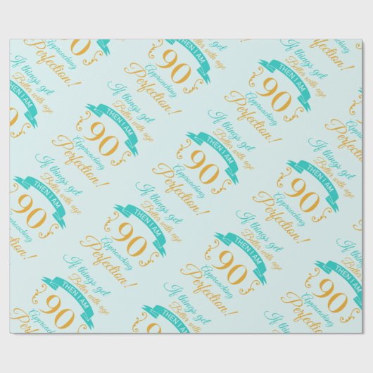 90. Geburtstag besser mit Alter Geschenkpapier (Flach)