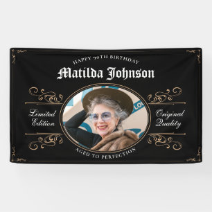 90. Geburtstag Black Gold Klasse Banner