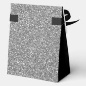 90. Geburtstag Black Silver Glitzer Vielen Dank Geschenkschachtel (Rückseite)