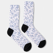 90. Geburtstag Blaues Zufallszahlenmuster 90 Socken (Rechts)