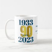 90. Geburtstag Blue Gold Kaffeetasse (Links)