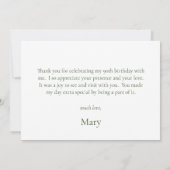 90. Geburtstag Blue Hydrangeas Dankeskarte (Rückseite)