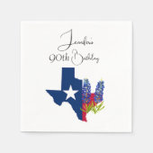 90. Geburtstag Bluebonnets Texas Ninetieth Floral Serviette (Vorderseite)