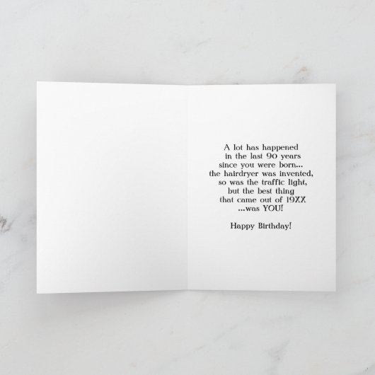 90. Geburtstag-Blumenherz+Chrysanthemum Karte (Innenseite)