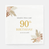 90. Geburtstag boho Blumenpapier Napkin Serviette (Vorderseite)