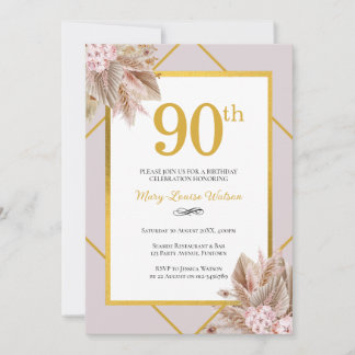 90. Geburtstag Boho Floral Einladung